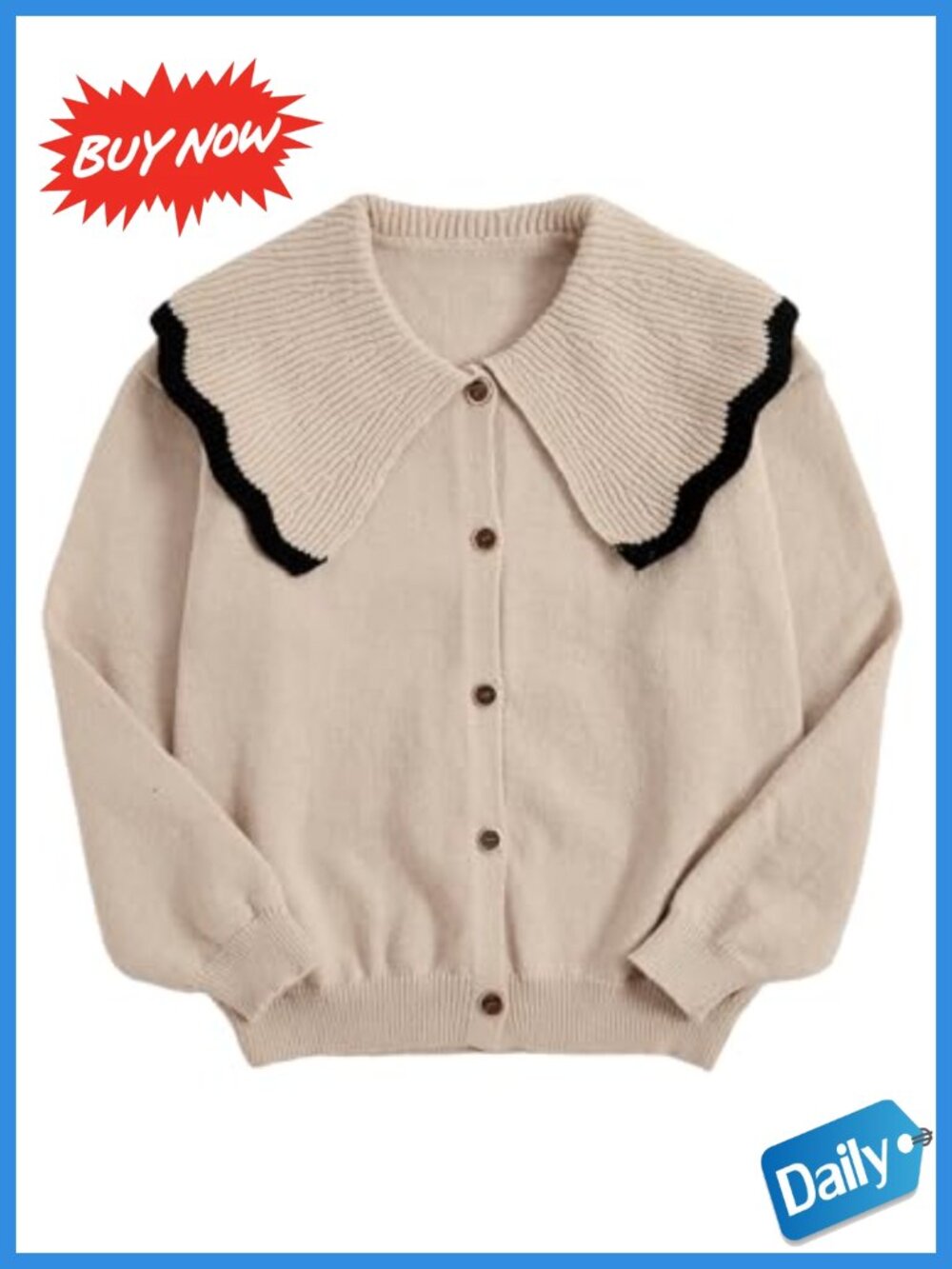 Collared Button Up Cardigan Lightweight Knit Sweater for Fall Work